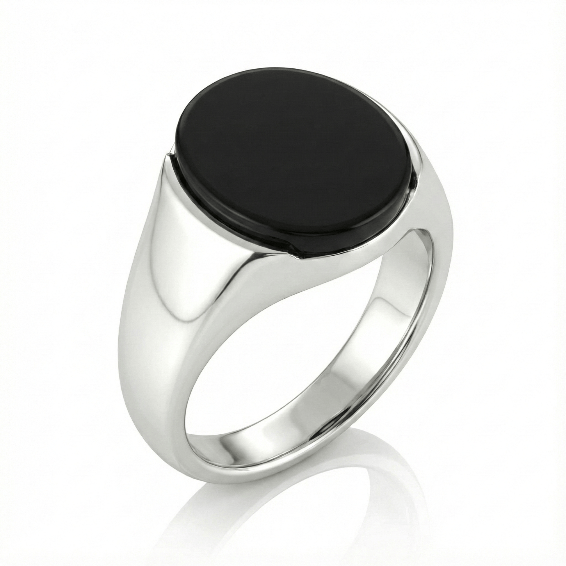 Royal Series - BLACK ECLIPSE REGENT - Pure Stainless Steel Men’s Steel-Plated Ring – Statement Luxury Jewelry (Size : 22-25-27) - THE MEN THING