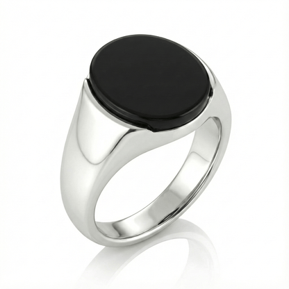 Royal Series - BLACK ECLIPSE REGENT - Pure Stainless Steel Men’s Steel-Plated Ring – Statement Luxury Jewelry (Size : 22-25-27) - THE MEN THING