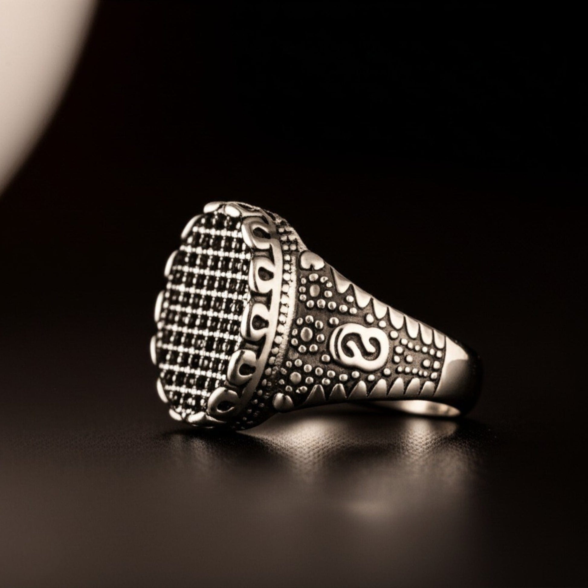 Royal Series - BLACK FORGE RING - Pure Stainless Steel Men’s Steel-Plated Ring – Statement Luxury Jewelry (Size : 17-22-27) - THE MEN THING