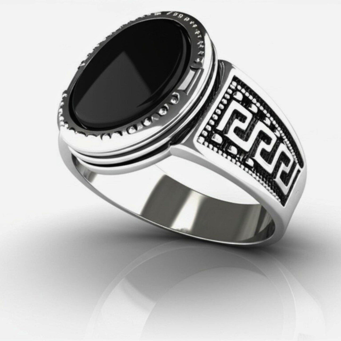 Royal Series - BLACK PYRE SIGNET RING - Pure Stainless Steel Men’s Steel-Plated Ring – Statement Luxury Jewelry (Size : -17-19-21-24-27) - THE MEN THING
