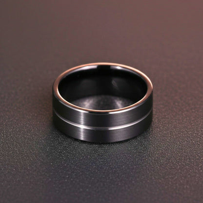 Royal Series - BLACK STRIKE RING - Pure Stainless Steel Men’s Black-Steel-Plated Ring – Statement Luxury Jewelry (Size : 17-20-22-25-27) - THE MEN THING