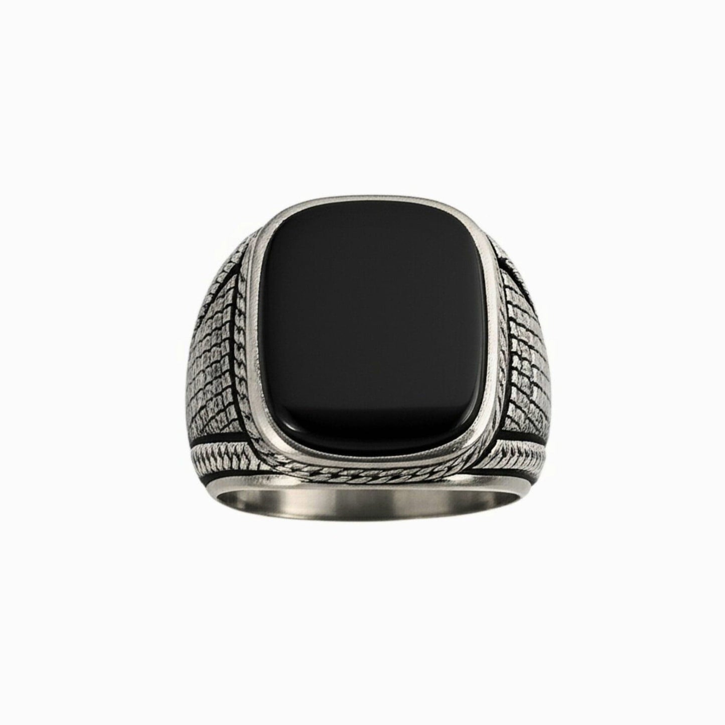 Royal Series - BLACK VALOR RING - Pure Stainless Steel Men’s Steel-Plated Ring – Statement Luxury Jewelry (Size : 19-22-24-27) - THE MEN THING