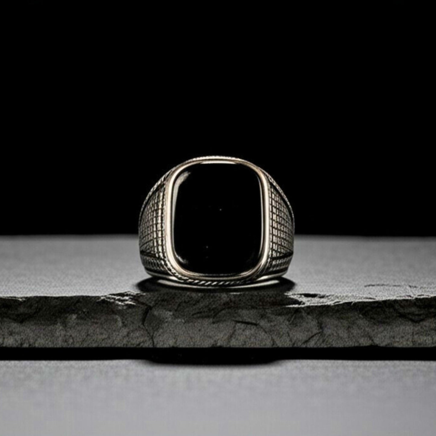 Royal Series - BLACK VALOR RING - Pure Stainless Steel Men’s Steel-Plated Ring – Statement Luxury Jewelry (Size : 19-22-24-27) - THE MEN THING