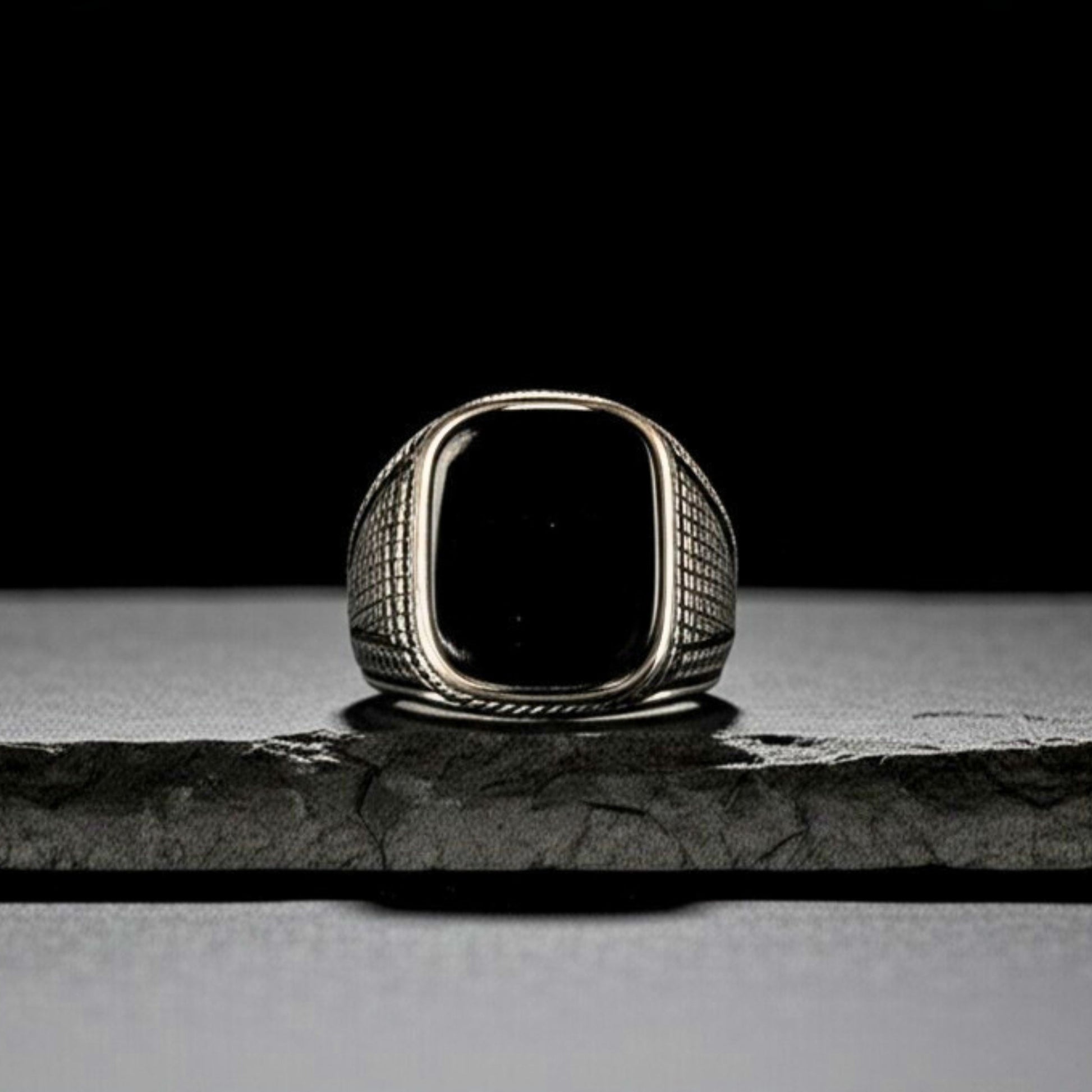 Royal Series - BLACK VALOR RING - Pure Stainless Steel Men’s Steel-Plated Ring – Statement Luxury Jewelry (Size : 19-22-24-27) - THE MEN THING