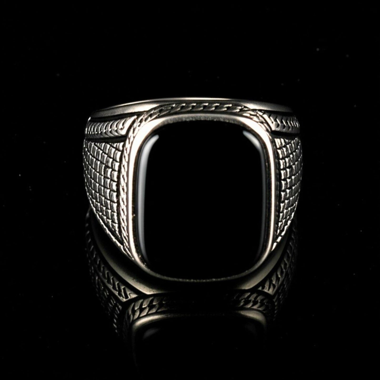 Royal Series - BLACK VALOR RING - Pure Stainless Steel Men’s Steel-Plated Ring – Statement Luxury Jewelry (Size : 19-22-24-27) - THE MEN THING