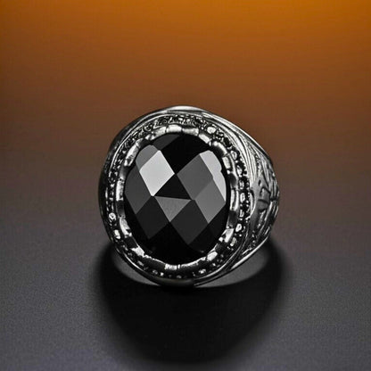 Royal Series - BLACKFIRE SIGNET RING - Pure Stainless Steel Men’s Black-Plated Ring – Statement Luxury Jewelry (Size : 18-21-23) — Rings for Men | THE MEN THING
