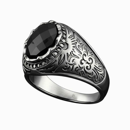Royal Series - BLACKFIRE SIGNET RING - Pure Stainless Steel Men’s Black-Plated Ring – Statement Luxury Jewelry (Size : 18-21-23) — Rings for Men | THE MEN THING