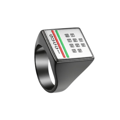 Royal Series - BLOCKWAVE RING - Pure Stainless Steel Men’s Black-Steel-Plated Ring – Statement Luxury Jewelry (Size : 19-22-24) - THE MEN THING