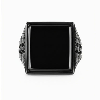 Royal Series - BRAVIK RING - Pure Stainless Steel Men’s Black-Plated Ring – Statement Luxury Jewelry (Size : 19) - THE MEN THING