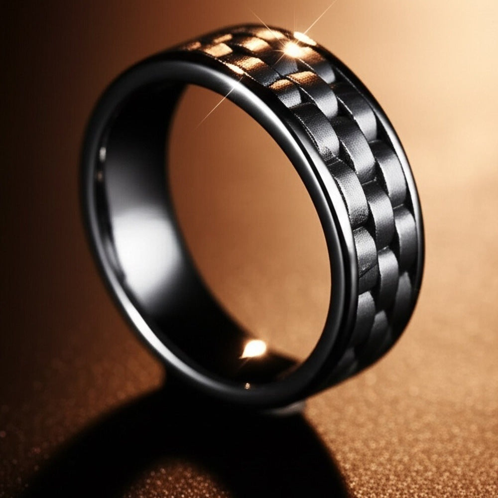 Royal Series - CARBON EDGE RING - Pure Stainless Steel Men’s Steel-Plated Black Ring – Statement Luxury Jewelry (Size : 19-22-24) — Rings for Men | THE MEN THING