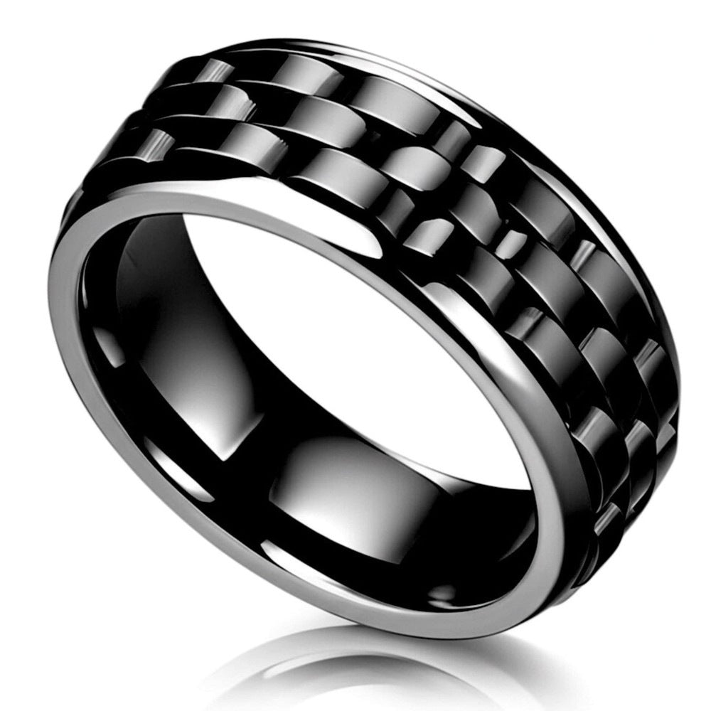 Royal Series - CARBON EDGE RING - Pure Stainless Steel Men’s Steel-Plated Black Ring – Statement Luxury Jewelry (Size : 19-22-24) — Rings for Men | THE MEN THING