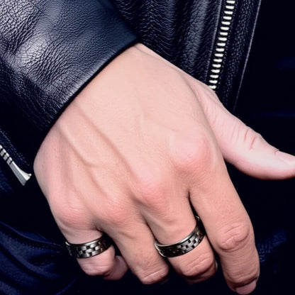 Royal Series - CARBON EDGE RING - Pure Stainless Steel Men’s Steel-Plated Black Ring – Statement Luxury Jewelry (Size : 19-22-24) — Rings for Men | THE MEN THING