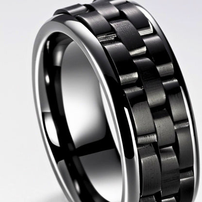 Royal Series - CARBON EDGE RING - Pure Stainless Steel Men’s Steel-Plated Black Ring – Statement Luxury Jewelry (Size : 19-22-24) — Rings for Men | THE MEN THING