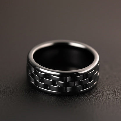 Royal Series - CARBON EDGE RING - Pure Stainless Steel Men’s Steel-Plated Black Ring – Statement Luxury Jewelry (Size : 19-22-24) — Rings for Men | THE MEN THING