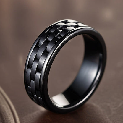 Royal Series - CARBON EDGE RING - Pure Stainless Steel Men’s Steel-Plated Black Ring – Statement Luxury Jewelry (Size : 19-22-24) — Rings for Men | THE MEN THING
