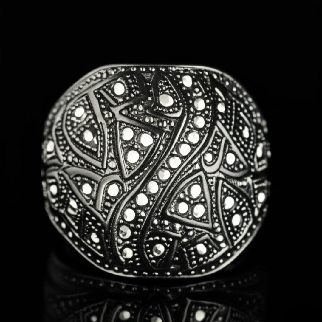 Royal Series - CELESTIAL MARK RING - Pure Stainless Steel Men’s Black-Plated Ring – Statement Luxury Jewelry (Size : -19-21-24) - THE MEN THING