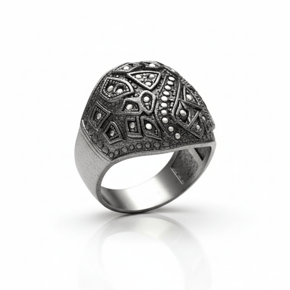 Royal Series - CELESTIAL MARK RING - Pure Stainless Steel Men’s Black-Plated Ring – Statement Luxury Jewelry (Size : -19-21-24) - THE MEN THING