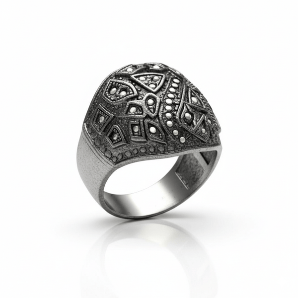 Royal Series - CELESTIAL MARK RING - Pure Stainless Steel Men’s Black-Plated Ring – Statement Luxury Jewelry (Size : -19-21-24)