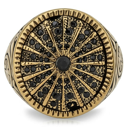 Royal Series - CELESTIAL THRONE RING - Pure Stainless Steel Men’s Gold-Plated Ring – Statement Luxury Jewelry (Size : 18-21-23-26) - THE MEN THING