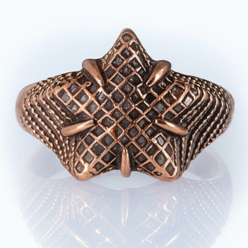 Royal Series - COPPER BASTION RING - Pure Stainless Steel Men’s Rose Gold-Plated Ring – Statement Luxury Jewelry (Size : 19-21-24) - THE MEN THING