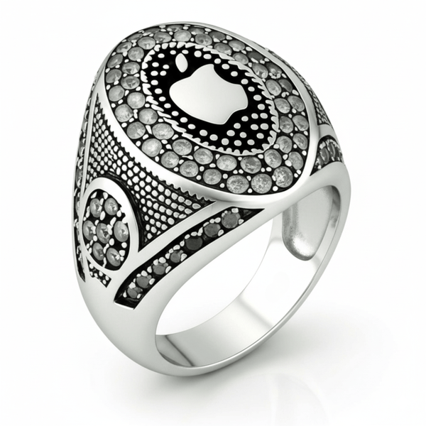 Royal Series - CORE ICON RING - Pure Stainless Steel Men’s Steel-Plated Ring – Statement Luxury Jewelry (Size : 19-22-24)