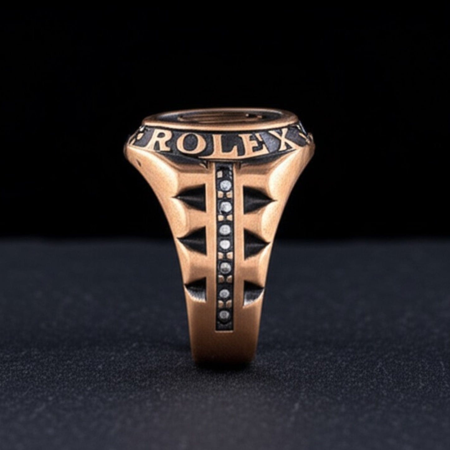 Royal Series - CROWN CREST RING - Pure Stainless Steel Men’s Rose Gold-Plated Ring – Statement Luxury Jewelry (Size : 19-22-24) - THE MEN THING