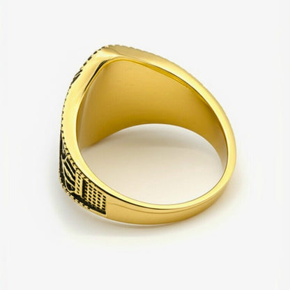 Royal Series - CROWNEL RING - Pure Stainless Steel Men’s Gold-Plated Ring – Statement Luxury Jewelry (Size : 20-23-25) - THE MEN THING