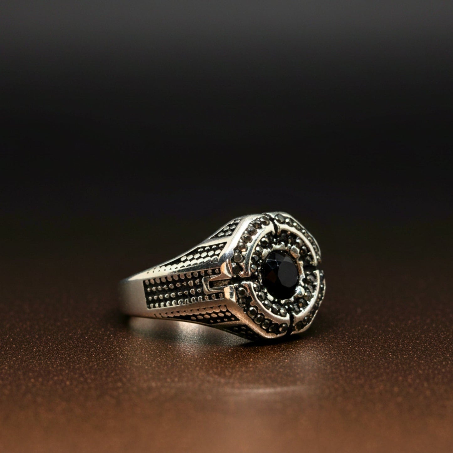 Royal Series - DARK CITADEL RING - Pure Stainless Steel Men’s Steel-Plated Ring – Statement Luxury Jewelry (Size : 16-17-19-21-22-26-27) - THE MEN THING