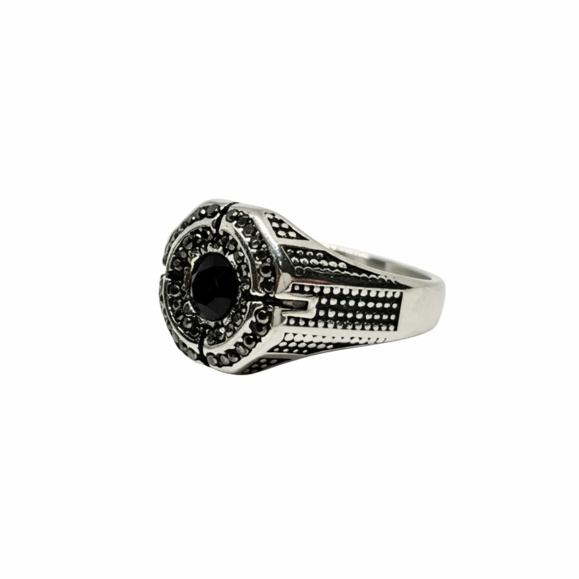 Royal Series - DARK CITADEL RING - Pure Stainless Steel Men’s Steel-Plated Ring – Statement Luxury Jewelry (Size : 16-17-19-21-22-26-27) - THE MEN THING