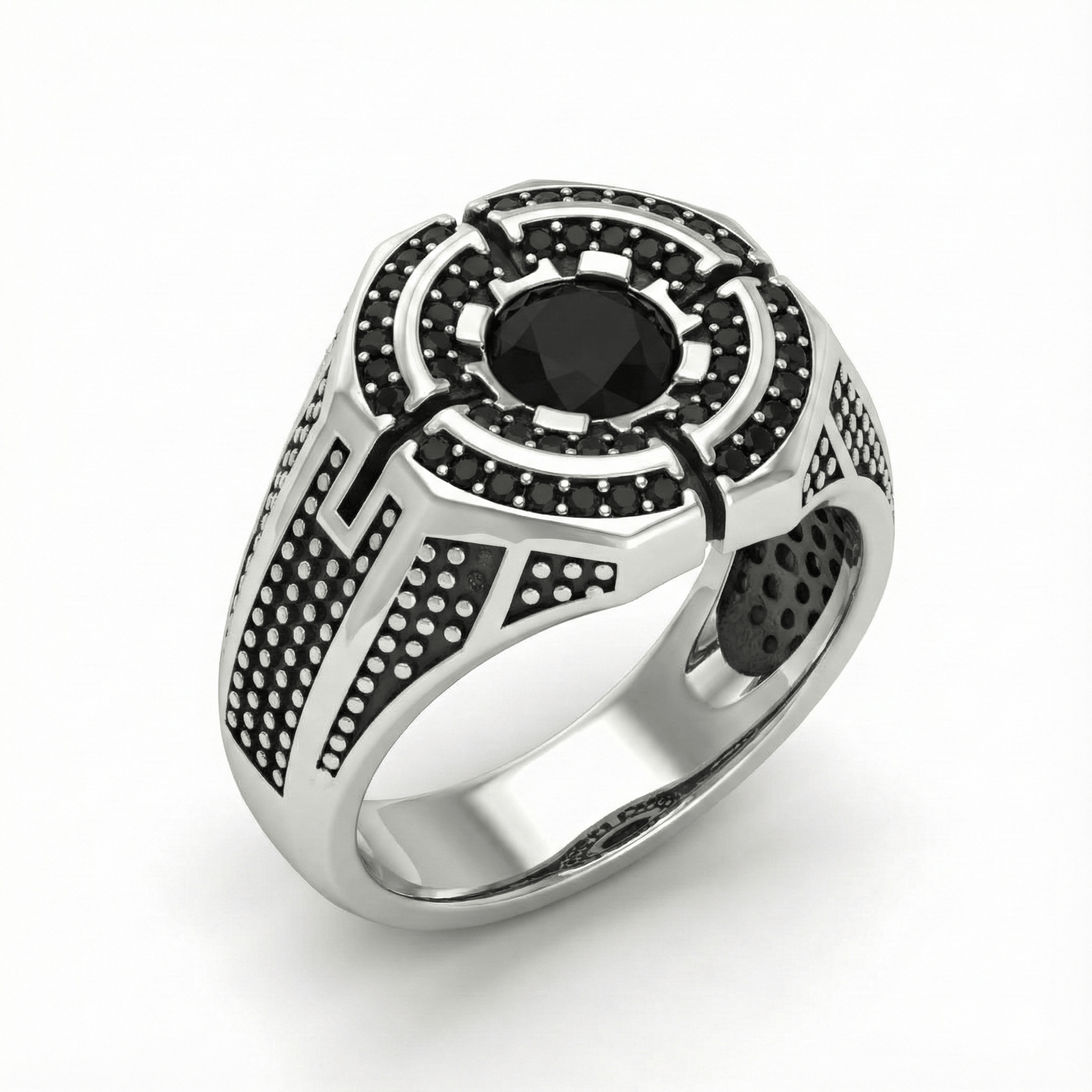 Royal Series - DARK CITADEL RING - Pure Stainless Steel Men’s Steel-Plated Ring – Statement Luxury Jewelry (Size : 16-17-19-21-22-26-27) - THE MEN THING
