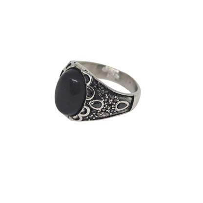 Royal Series - DARK SOVEREIGN RING - Pure Stainless Steel Men’s Gold-Plated Ring – Statement Luxury Jewelry (Size : 16-17-21-22-26-27) - THE MEN THING