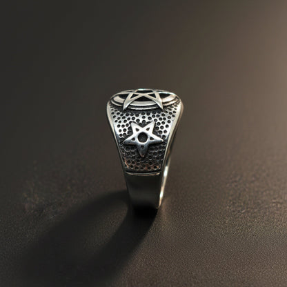 Royal Series - DARKSTAR EMBLEM RING - Pure Stainless Steel Men’s Steel-Plated Ring – Statement Luxury Jewelry (Size : 16-18-20-22-28-30) - THE MEN THING