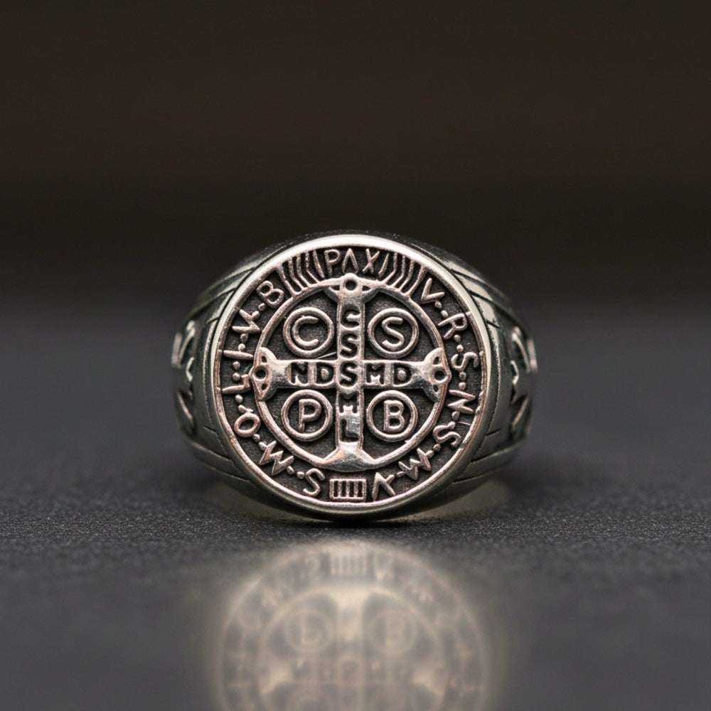 Royal Series - DIVINE WARD RING - Pure Stainless Steel Men’s Steel-Plated Ring – Statement Luxury Jewelry (Size : 22-24-27-28-30) - THE MEN THING