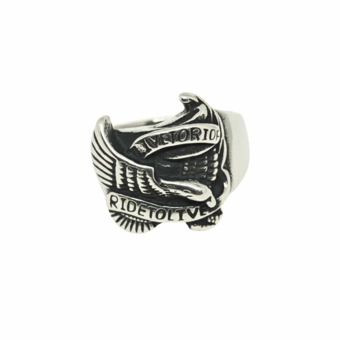 Royal Series - EAGLE FREEDOM RIDER - Pure Stainless Steel Men’s Steel-Plated Ring – Statement Luxury Jewelry (Size :16-18-19-20-21-25-27-28-29-31) - THE MEN THING