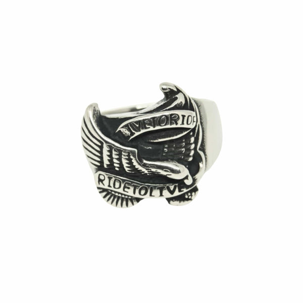Royal Series - EAGLE FREEDOM RIDER - Pure Stainless Steel Men’s Steel-Plated Ring – Statement Luxury Jewelry (Size :16-18-19-20-21-25-27-28-29-31)