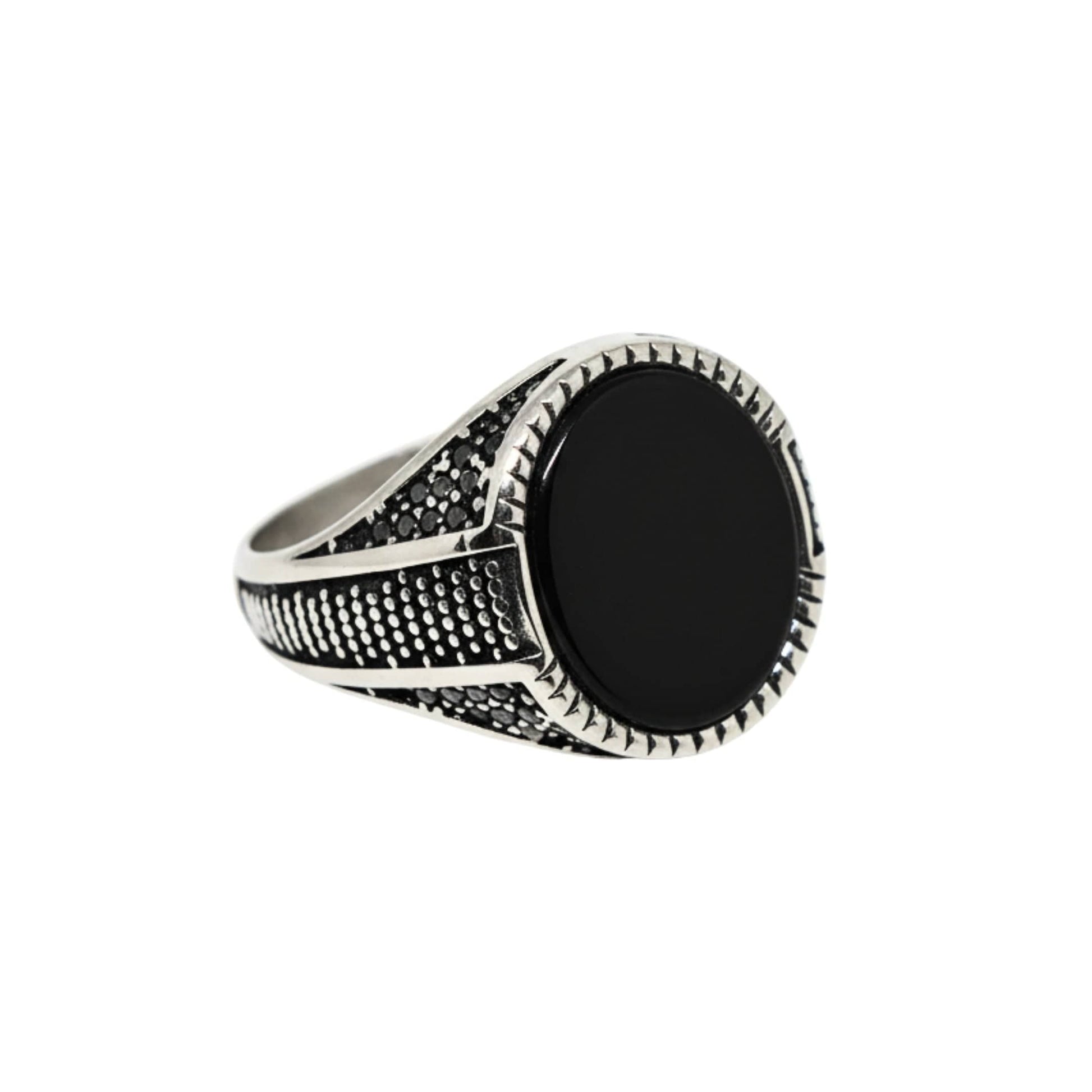 Royal Series - EBON GUARD RING - Pure Stainless Steel Men’s Steel-Plated Ring – Statement Luxury Jewelry (Size : 16-22-24-26-27) - THE MEN THING