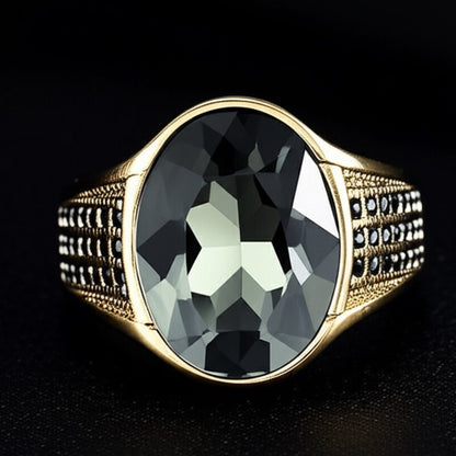 Royal Series - ECLIPSIAN RING - Pure Stainless Steel Men’s Gold-Plated Ring – Statement Luxury Jewelry (Size : 16-21-27) - THE MEN THING