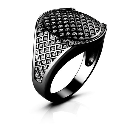 Royal Series - EMPEROR SEAL RING - Pure Stainless Steel Men’s Black-Plated Ring – Statement Luxury Jewelry (Size : 16-19-21-24) - THE MEN THING