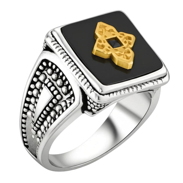 Royal Series - Eternal Enigma RING - Pure Stainless Steel Men’s Steel-Plated Ring – Statement Luxury Jewelry (Size : 17-22-24-26)