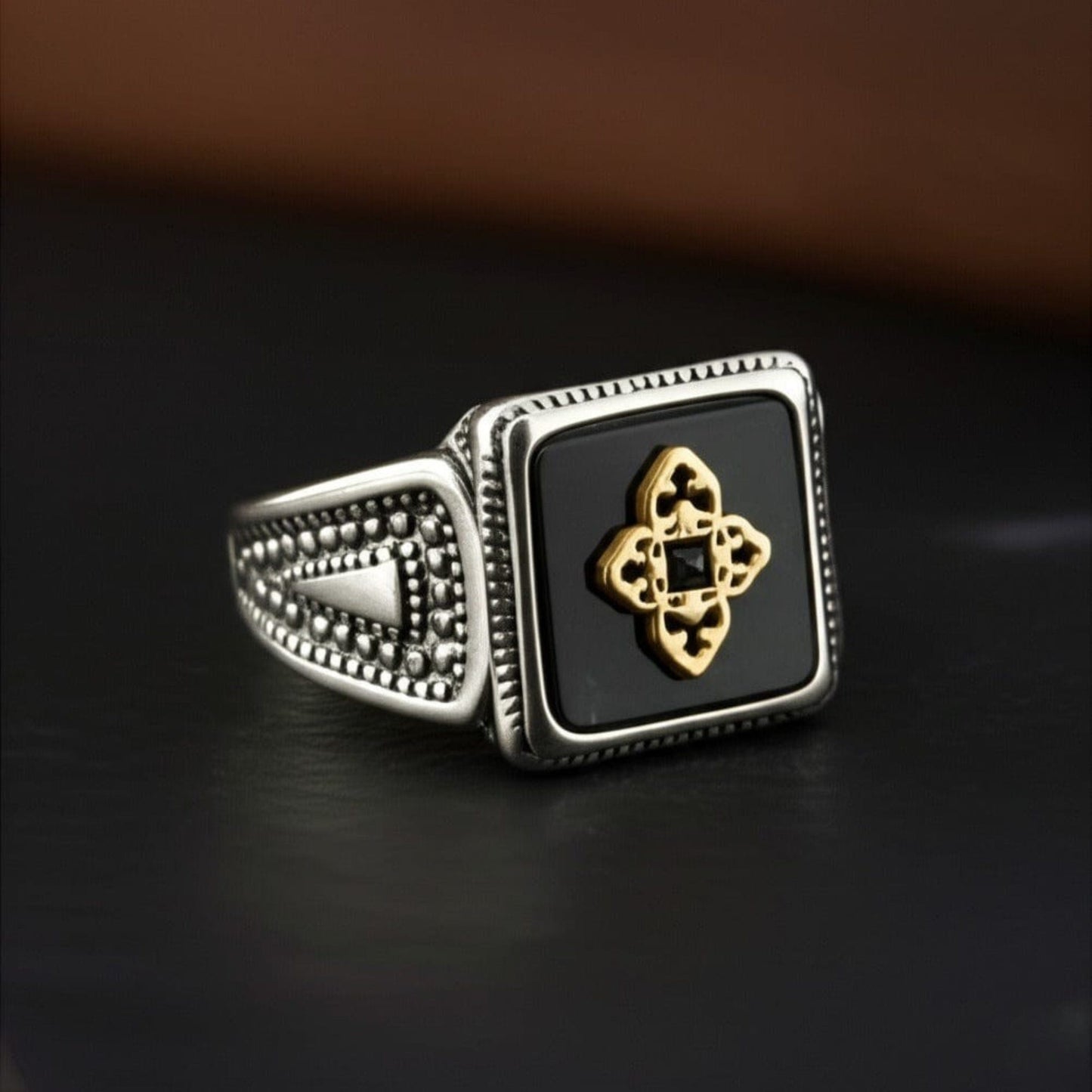 Royal Series - Eternal Enigma RING - Pure Stainless Steel Men’s Steel-Plated Ring – Statement Luxury Jewelry (Size : 17-22-24-26) - THE MEN THING