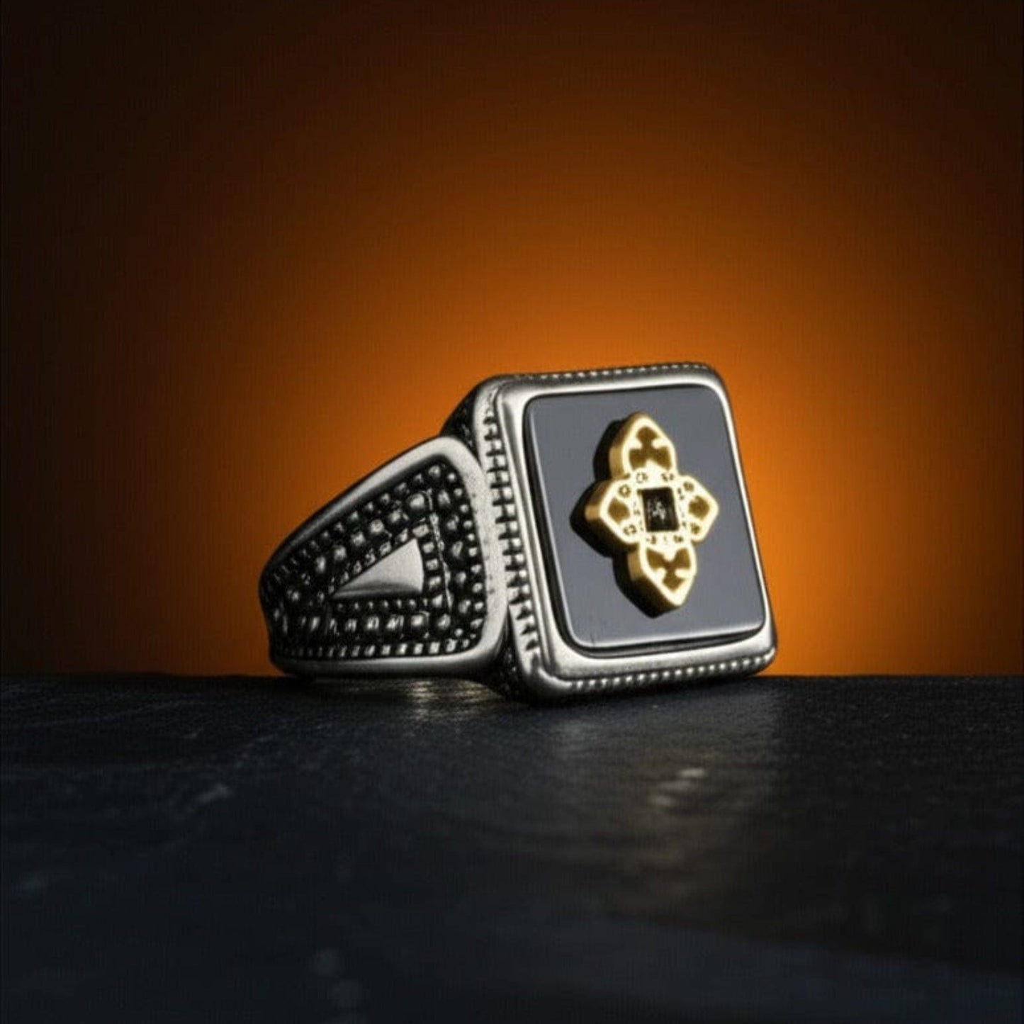 Royal Series - Eternal Enigma RING - Pure Stainless Steel Men’s Steel-Plated Ring – Statement Luxury Jewelry (Size : 17-22-24-26) - THE MEN THING