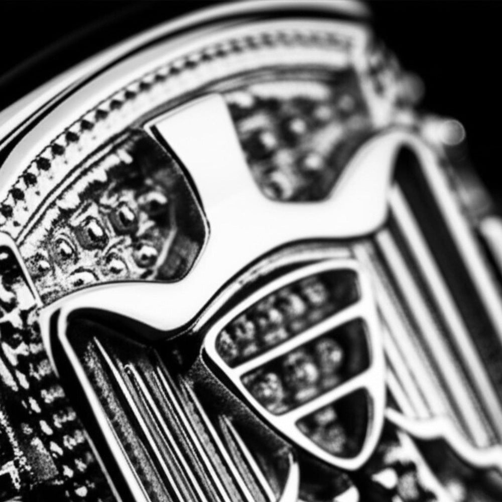 Royal Series - FALCRON SHIELD RING - Pure Stainless Steel Men’s Steel-Plated Ring – Statement Luxury Jewelry (Size : 17-19-21-24-26) - THE MEN THING