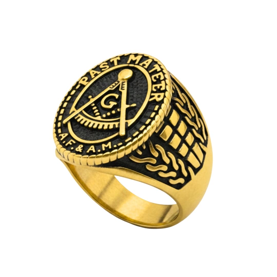 Royal Series - FREEMASON LEGACY RING - Pure Stainless Steel Men’s Gold-Plated Ring – Statement Luxury Jewelry (Size :17-19-22-24-25-29) - THE MEN THING