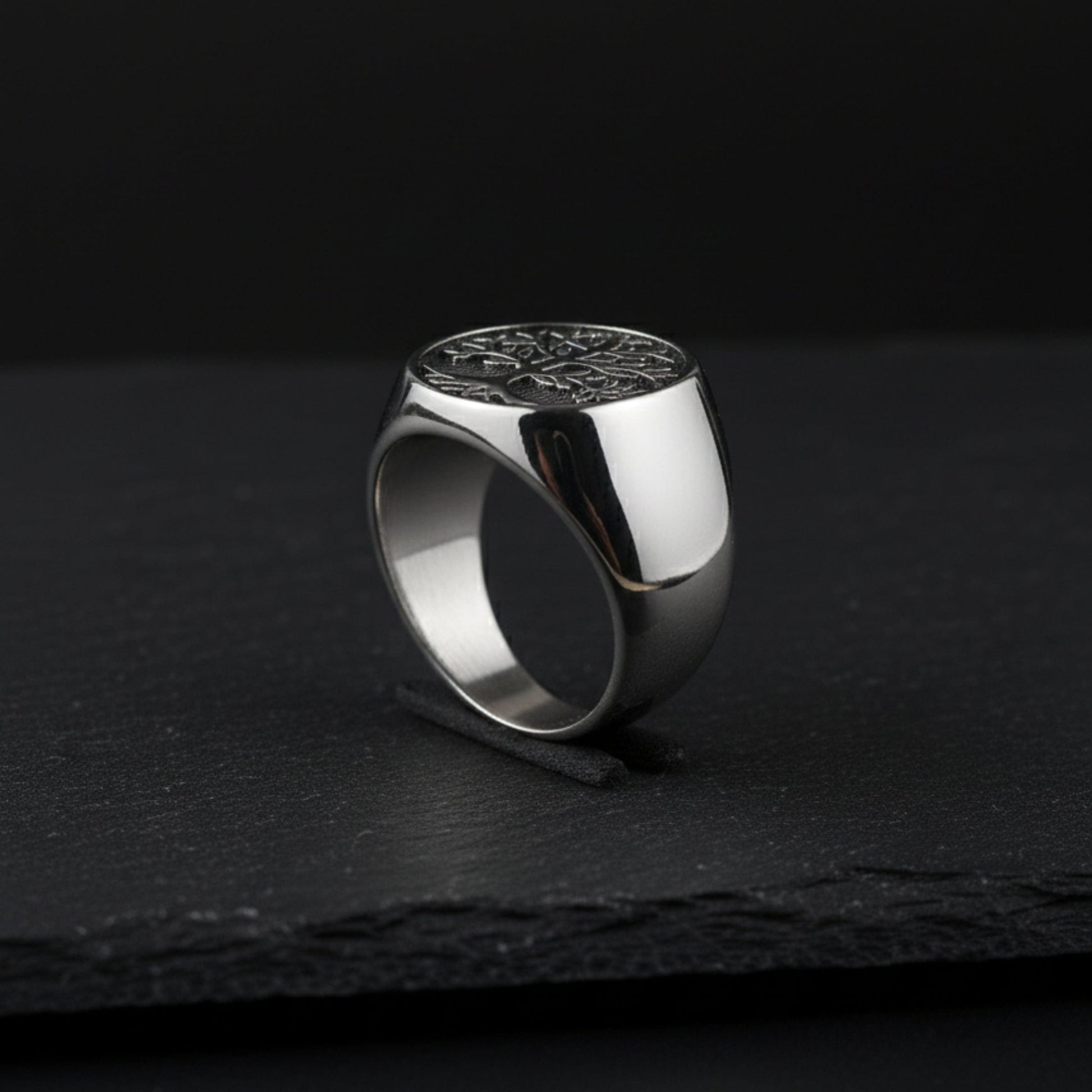 Royal Series - GENESIS TREE RING - Pure Stainless Steel Men’s Steel-Plated Ring – Statement Luxury Jewelry (Size : 16-19-21-22-24-26-29-31-32) - THE MEN THING