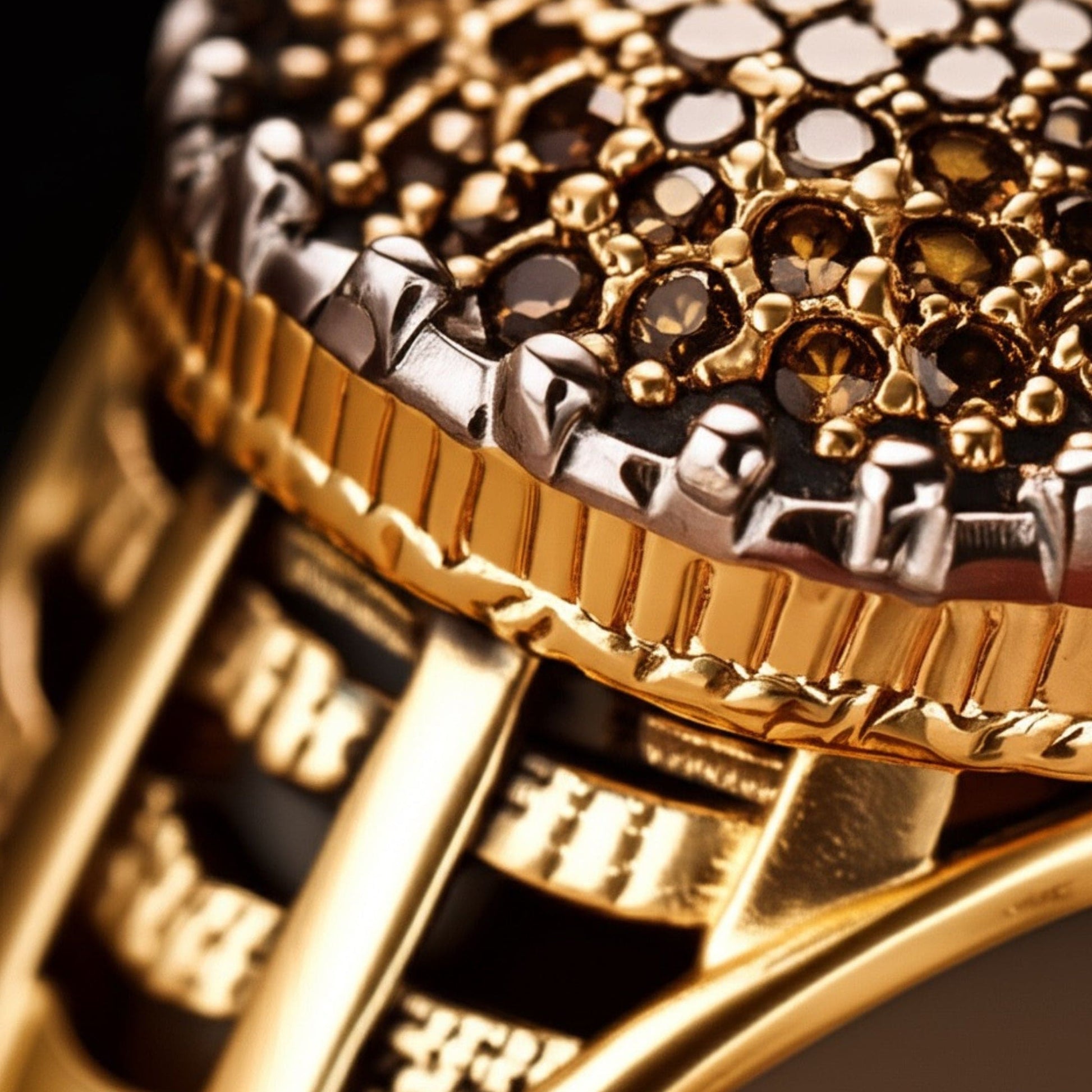 Royal Series - GOLD SPARK RING - Pure Stainless Steel Men’s Gold-Plated Ring – Statement Luxury Jewelry (Size : 18-22-27) - THE MEN THING
