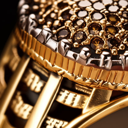 Royal Series - GOLD SPARK RING - Pure Stainless Steel Men’s Gold-Plated Ring – Statement Luxury Jewelry (Size : 18-22-27) - THE MEN THING