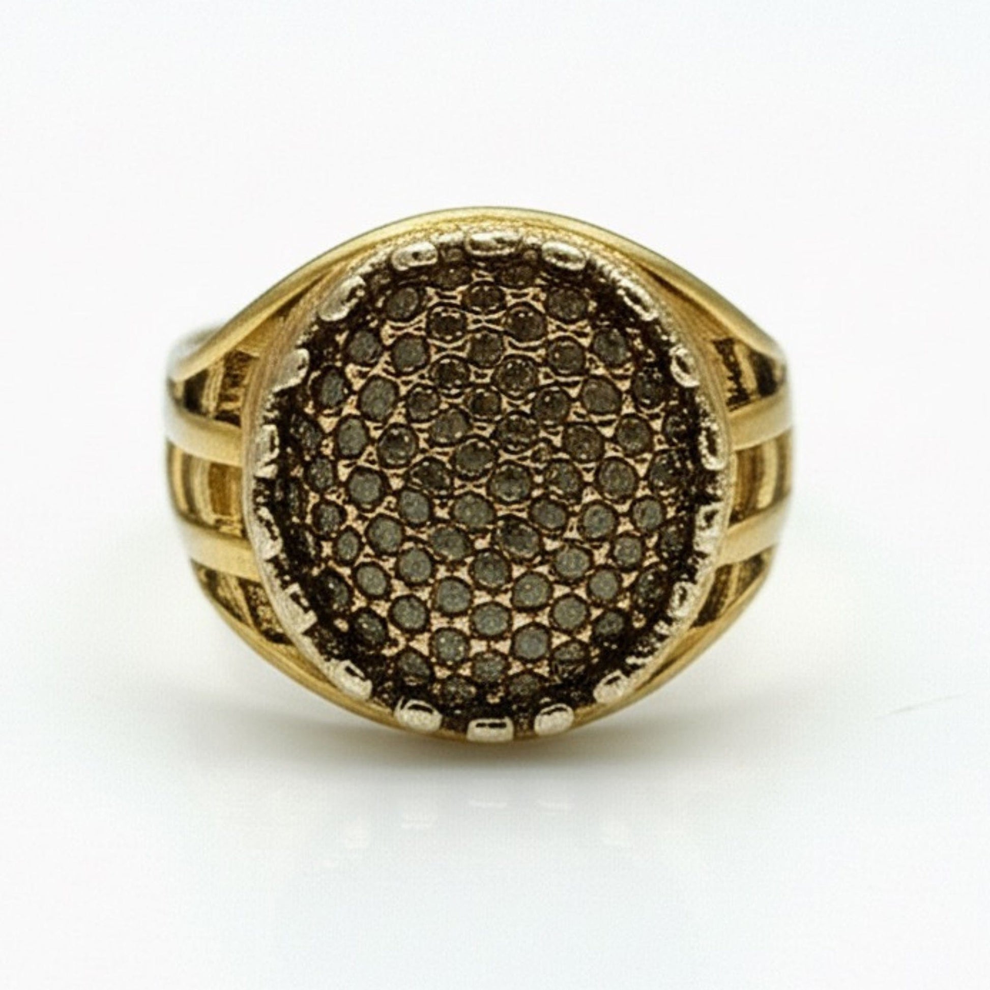 Royal Series - GOLD SPARK RING - Pure Stainless Steel Men’s Gold-Plated Ring – Statement Luxury Jewelry (Size : 18-22-27) - THE MEN THING