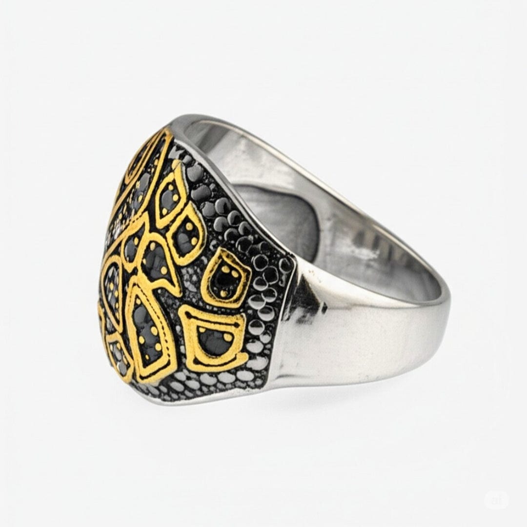 Royal Series - GOLDEN BASILISK RING - Pure Stainless Steel Men’s Steel-Plated Ring – Statement Luxury Jewelry (Size : 21-24) — Rings for Men | THE MEN THING