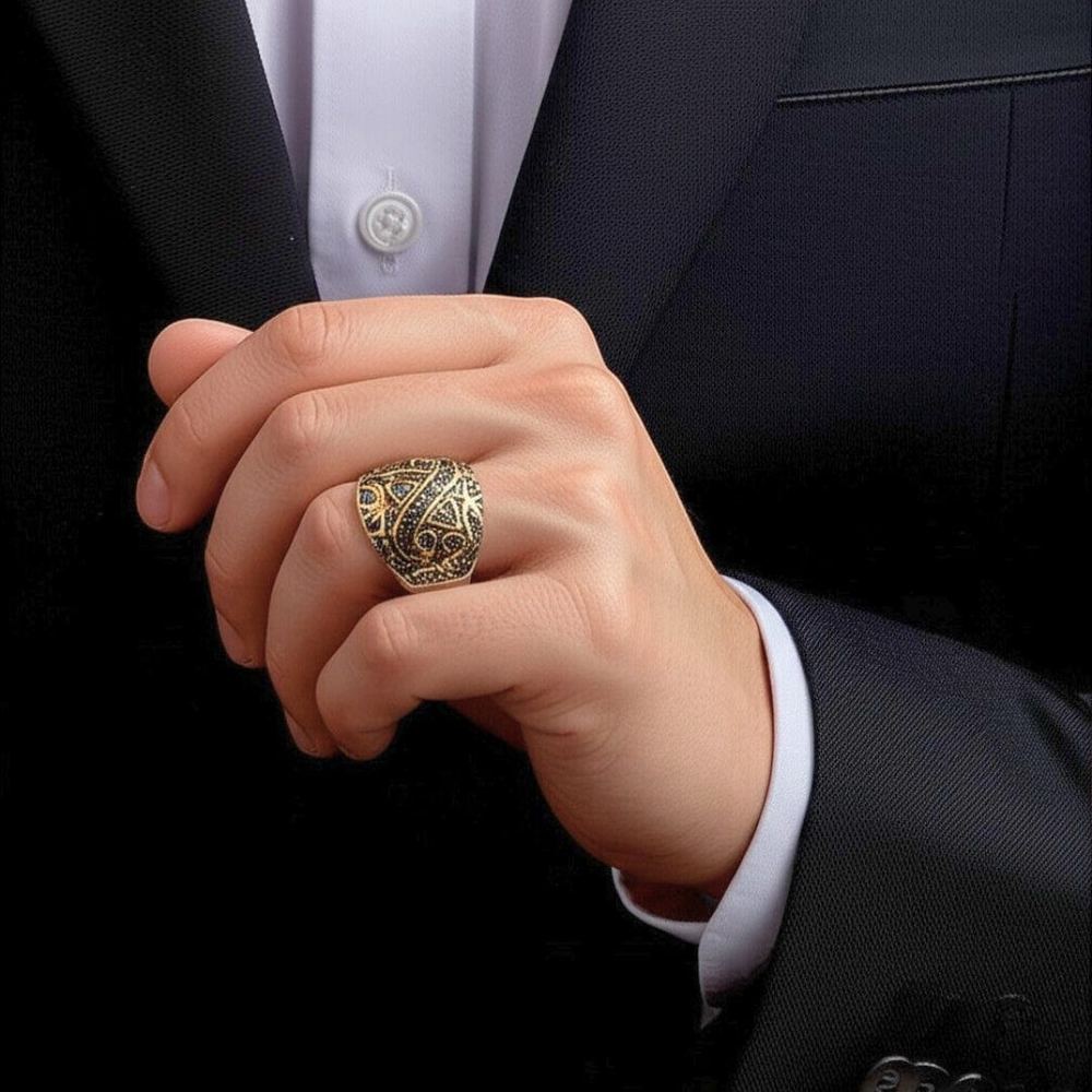 Royal Series - GOLDEN BASILISK RING - Pure Stainless Steel Men’s Steel-Plated Ring – Statement Luxury Jewelry (Size : 21-24) — Rings for Men | THE MEN THING