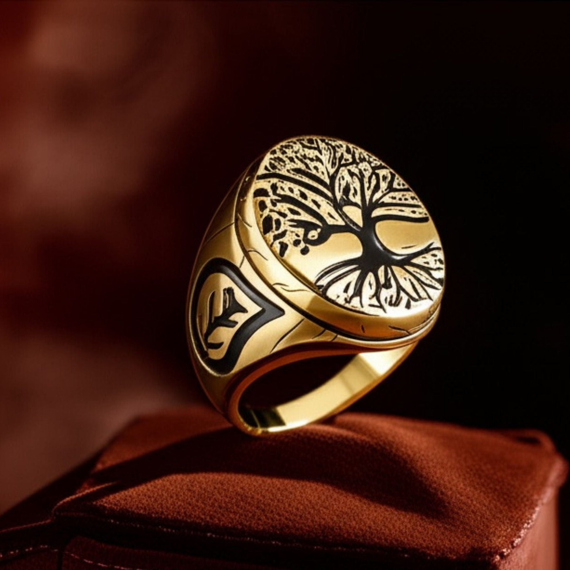 Royal Series - GOLDEN GENESIS RING - Pure Stainless Steel Men’s Gold-Plated Ring – Statement Luxury Jewelry (Size : 16-19-21-24-27) - THE MEN THING